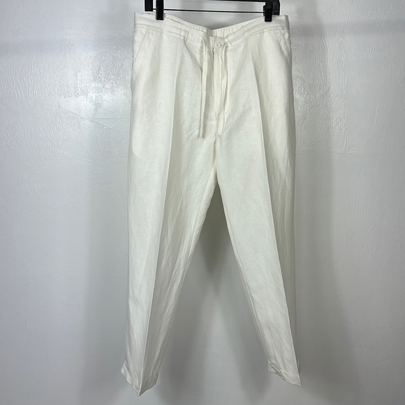 Cubavera Other - Cubavera White Linen Blend Core Drawstring Pants Size 36-38 Large